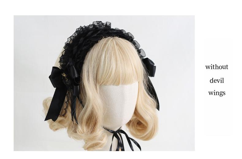 Xiaogui - Halloween Gothic Lolita Hairband, Detachable Devil Wings 44225:800215