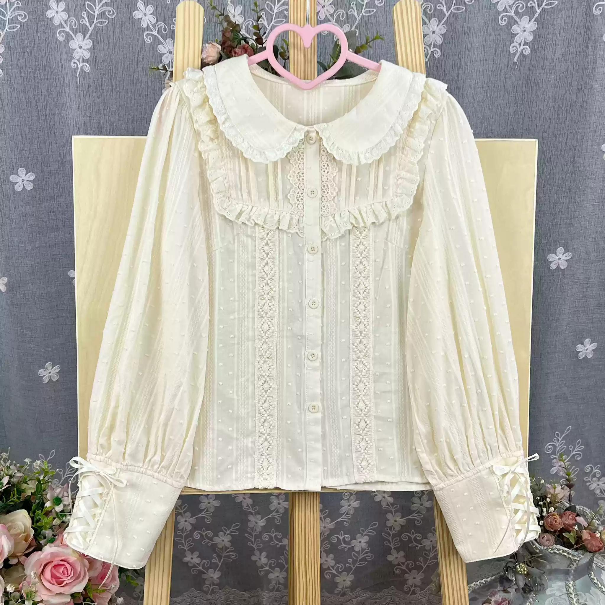 DMFS Lolita~Sweet Lolita Blouse Cotton Summer Short Sleeve Shirt (2XL L M S XL) 35844:633742
