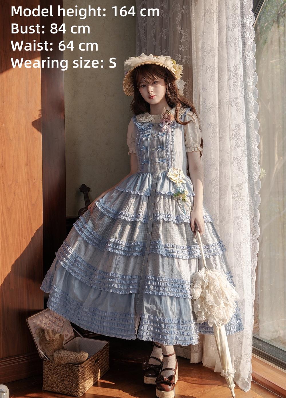 Miss Point~Garden Sunflower~Country Lolita JSK Five-Tiered Open Front Dress 42509:742871