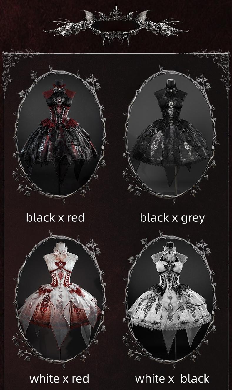 Bone Dragon - Gothic Lolita Corset JSK Dress Set with Embroidery 45654:857001
