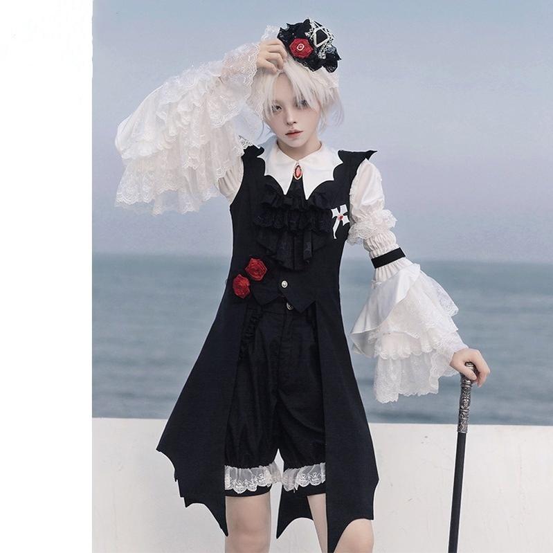 CastleToo~Night Rose~Elegant Ouji Lolita Suits With Lolita JSK And Shorts (L M S XL) 39558:626700