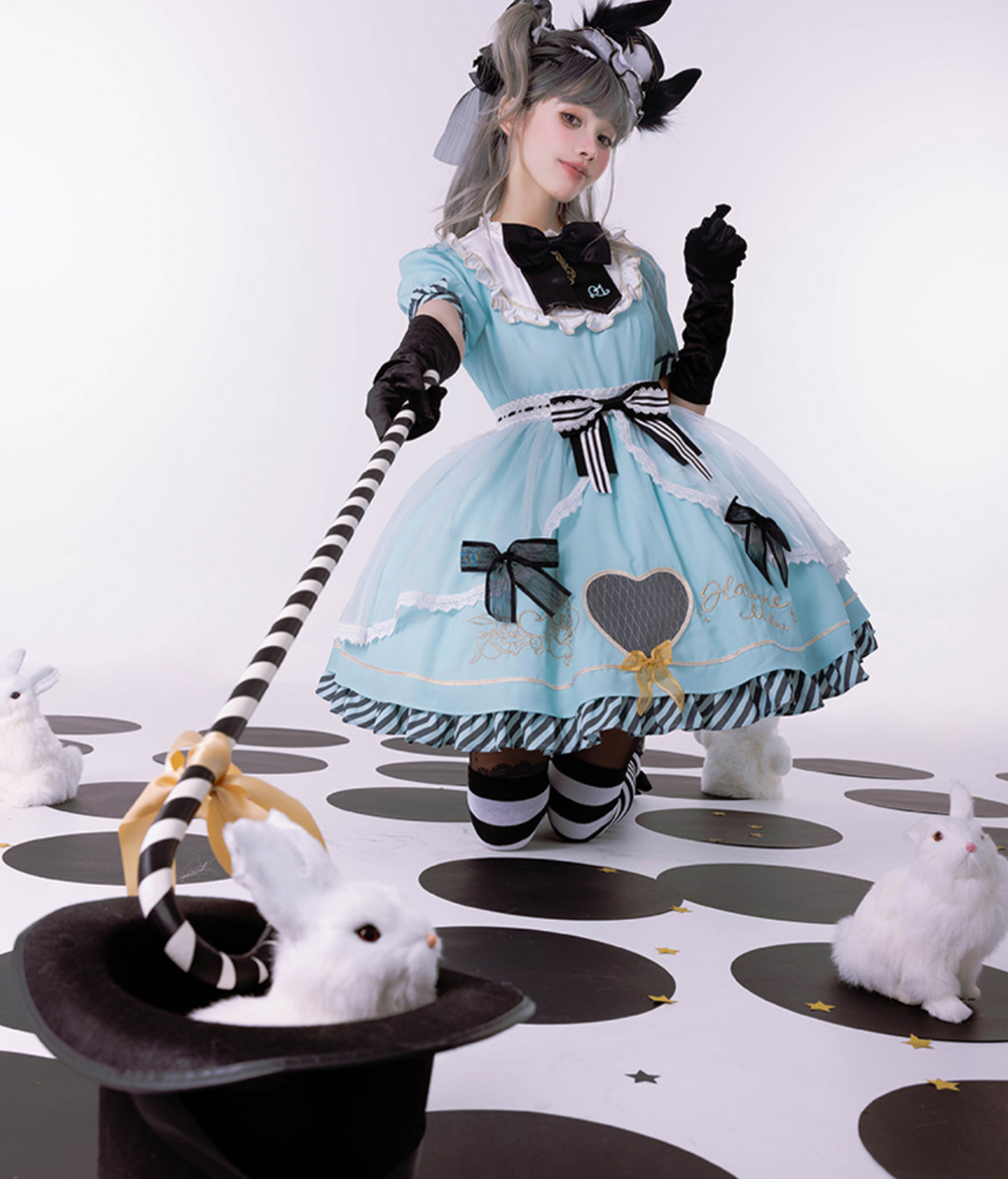 Confession Balloon~Alice in Wonderland~IP Collab Sweet Lolita OP Dress and KC