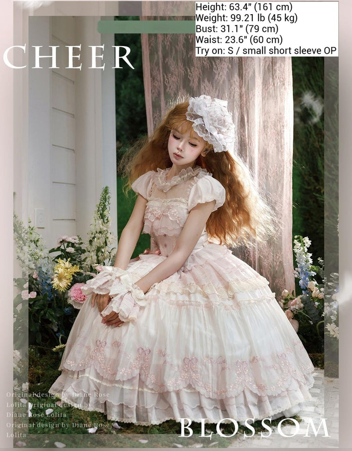 MieYe - Cherry Blossom - Pink Sweet Lolita Tiered Dress