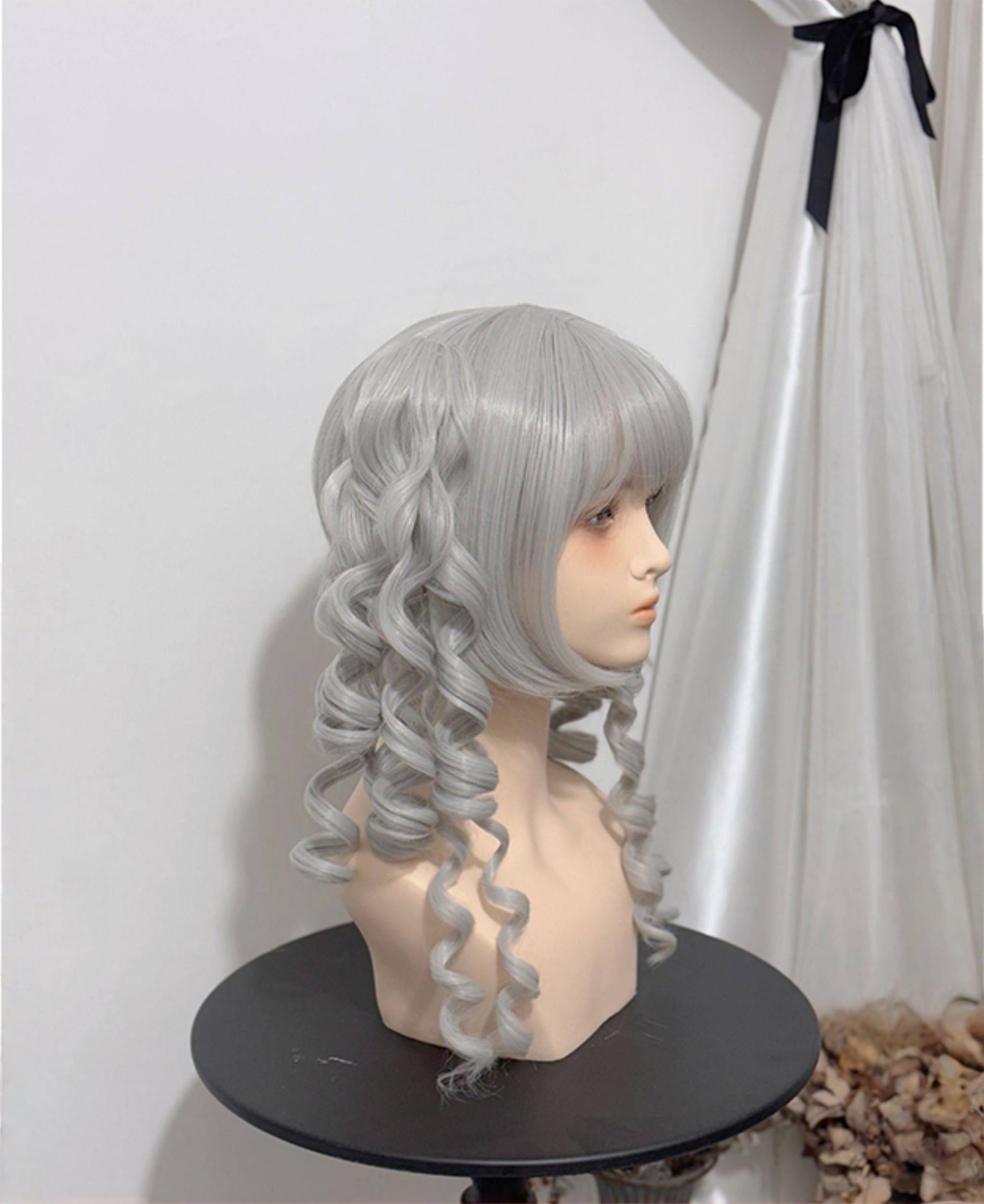 Gothic Lolita Short Wig, Detachable Curl Ponytails 44627:816279
