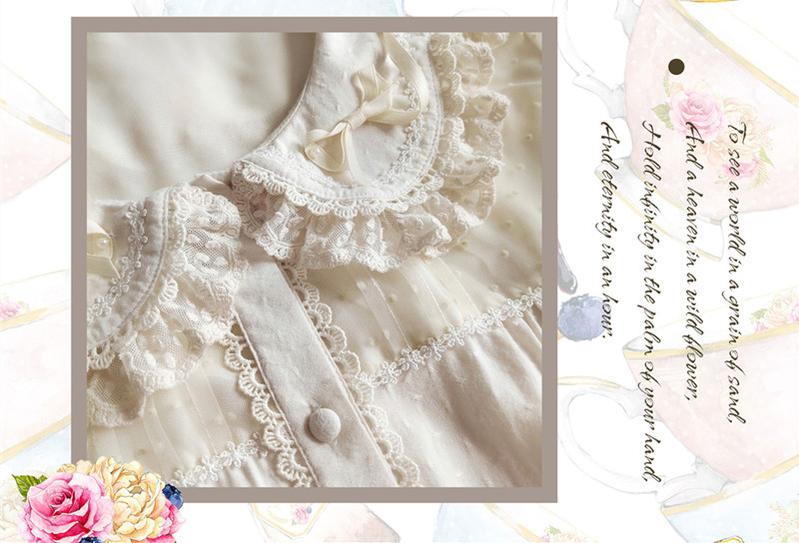 (BFM)Fengzaoji~Cotton Lolita Blouse Bubble Puff Summer Shirt   