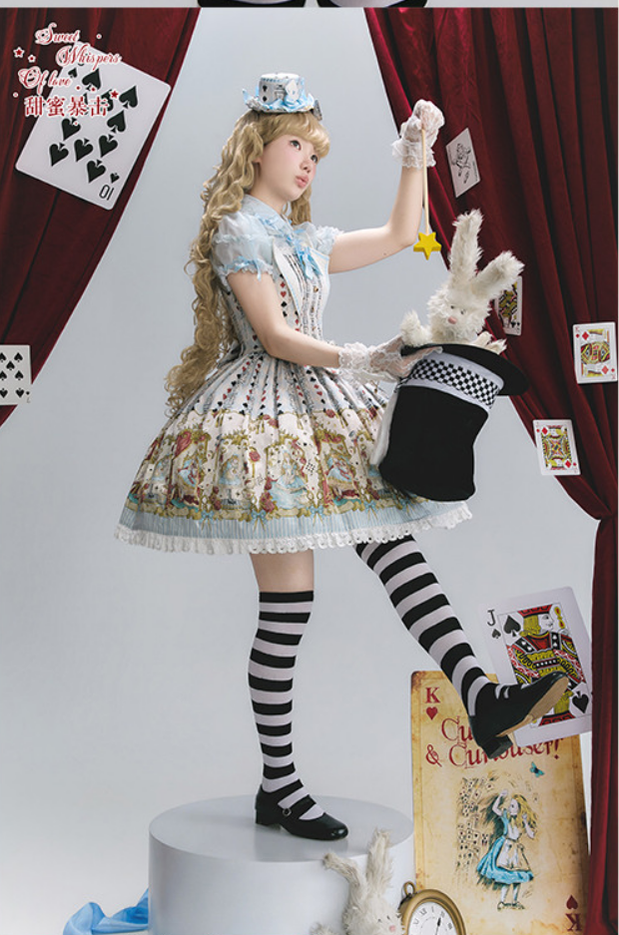 Tarot Alice - Cotton Old School Lolita JSK Dress, Detachable Apron 45739:861837