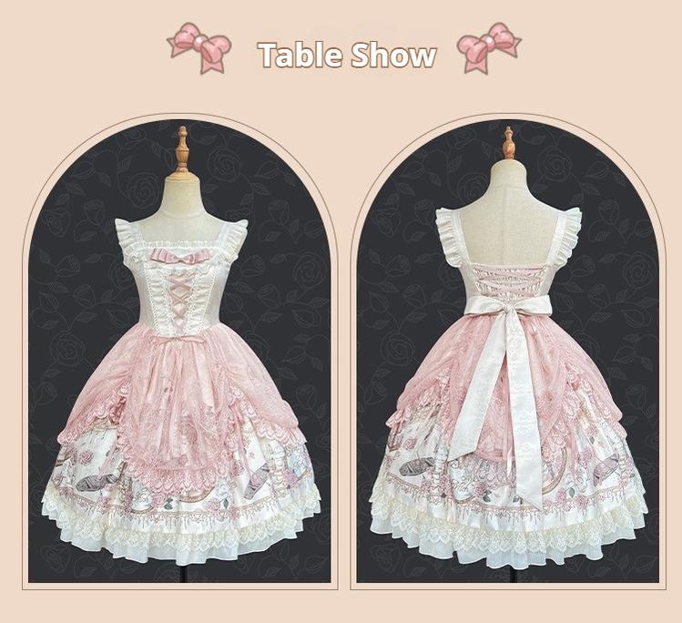 Sweet Date~Wedding Lolita Dress Bridal Elegant Retro JSK Daily Lolita Shirt S Pink JSK only 