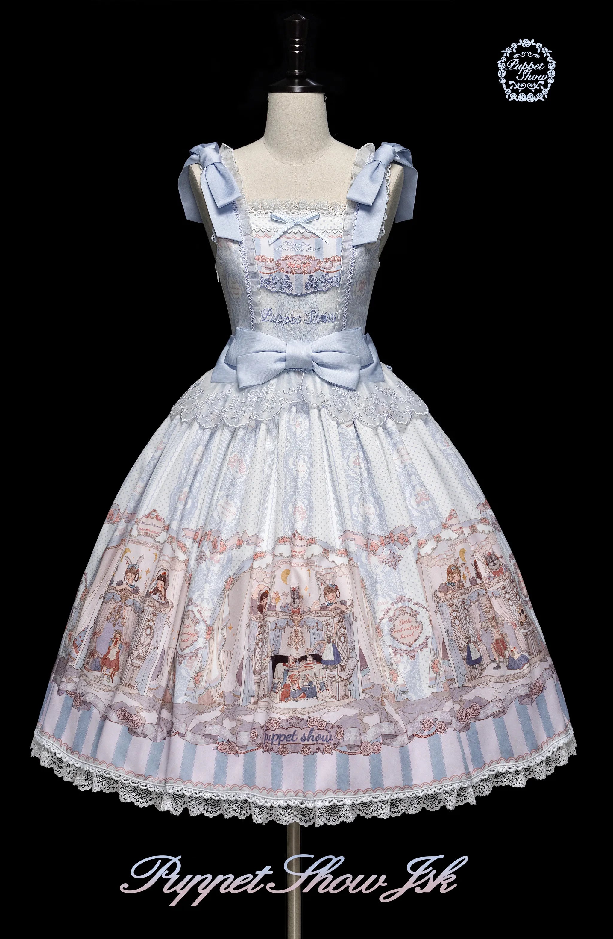 Puppet Show - Doll-like Lolita Embroidered Collar JSK, Puppet Show Print (2XL L M S XL) 45823:864714