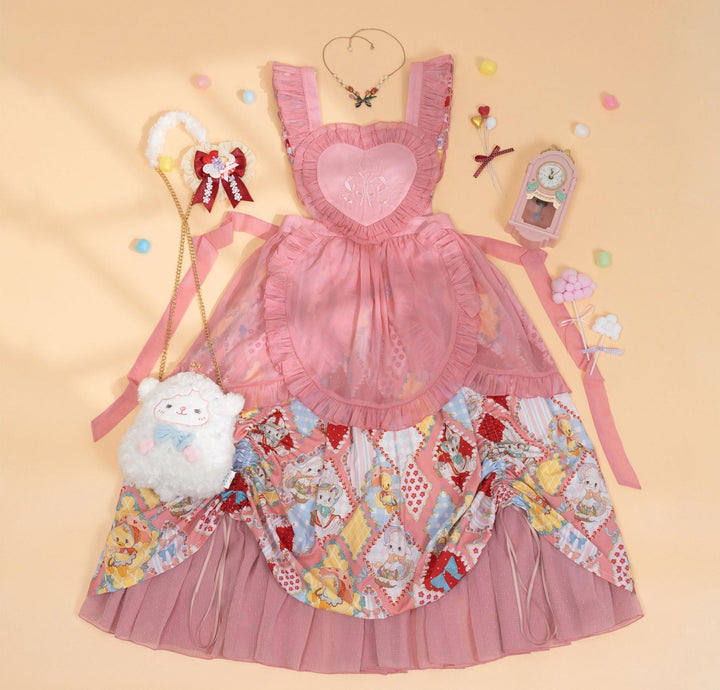 Southern Cross~Showa Kaleidoscope~Sweet Lolita OP SK and JSK with Rabbit Print 42127:727852