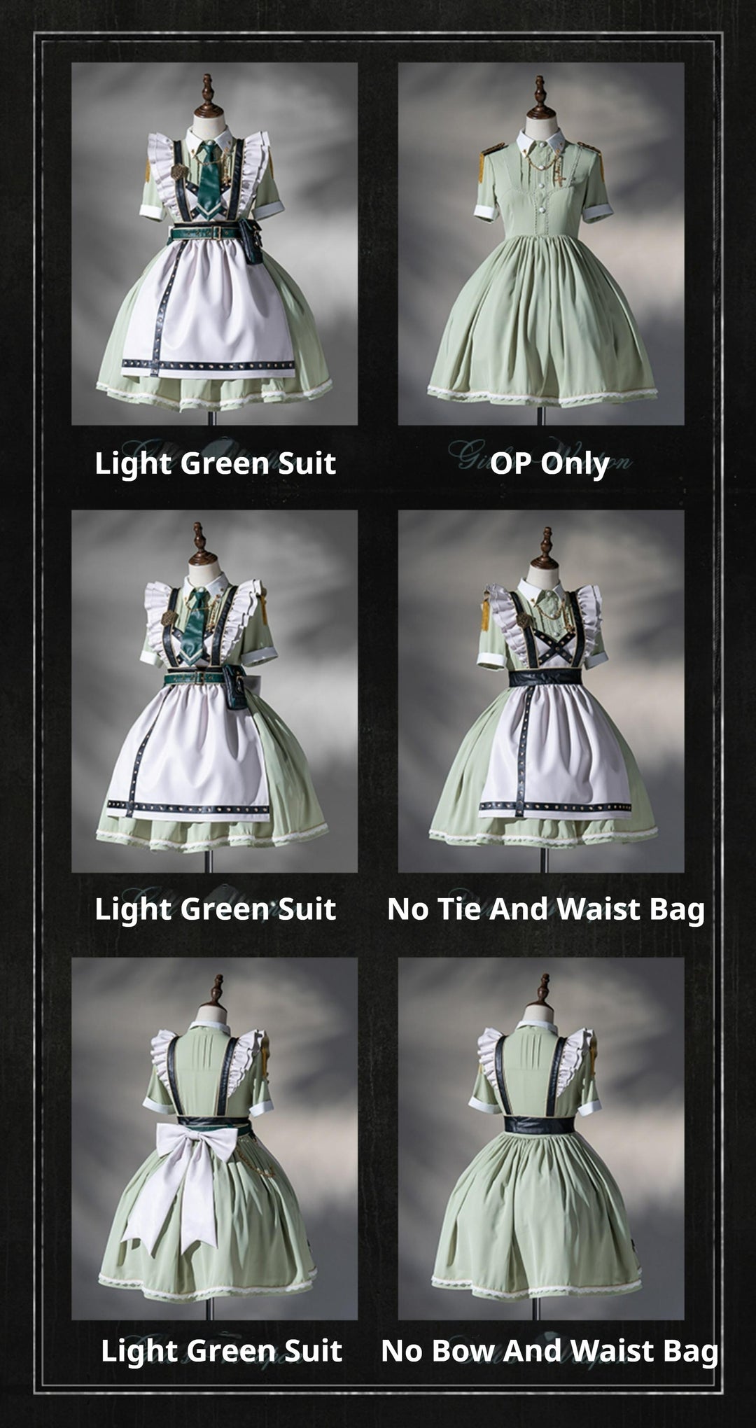Forest Fluorescent Carps~Girl's Weapon~Military-Inspired Maid Lolita OP Suit 42940:758542
