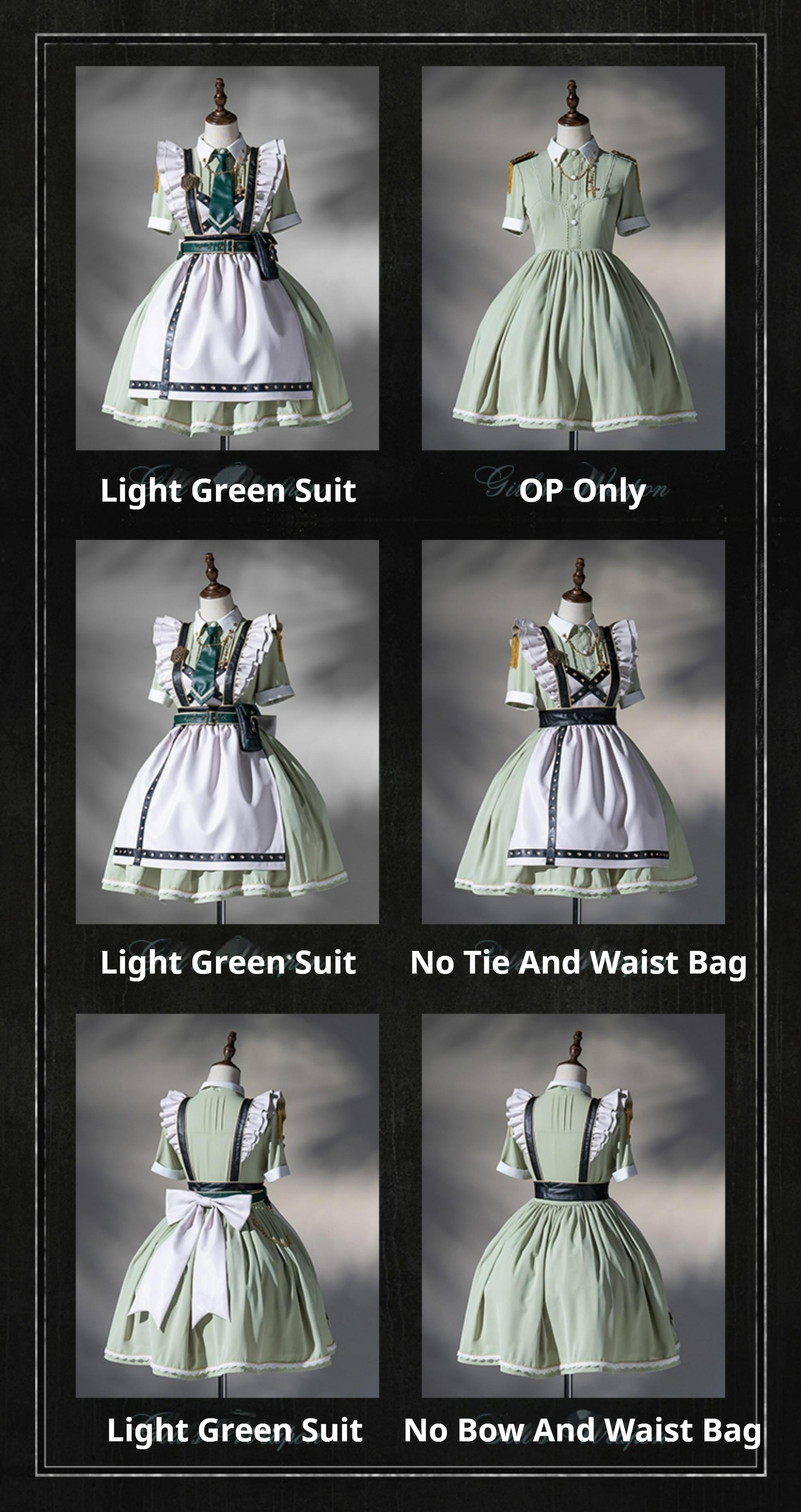 Forest Fluorescent Carps~Girl's Weapon~Military-Inspired Maid Lolita OP Suit 42940:758542