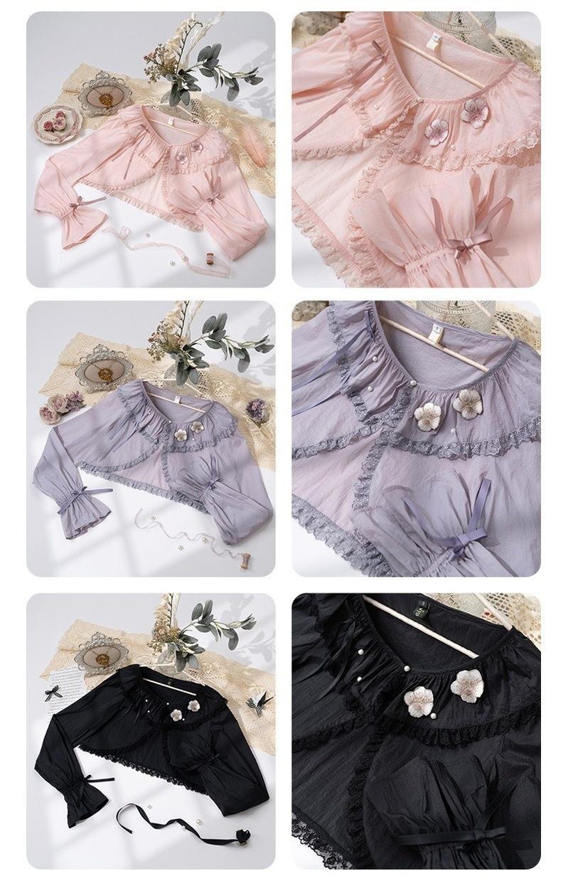 NyaNya - Four Seasons - UPF50+ Daily Lolita Light Cardigan With Embroidered Floral