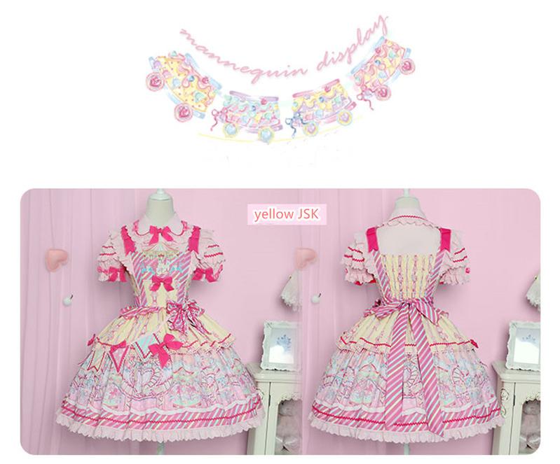 Letters from Unknown Star - Candy Park - Sweet Lolita Print Jumper Dress 29486:346568