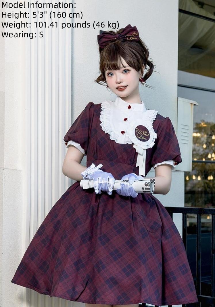 Showa Girl - Classic Lolita Showa Retro Idol Plaid OP Dress