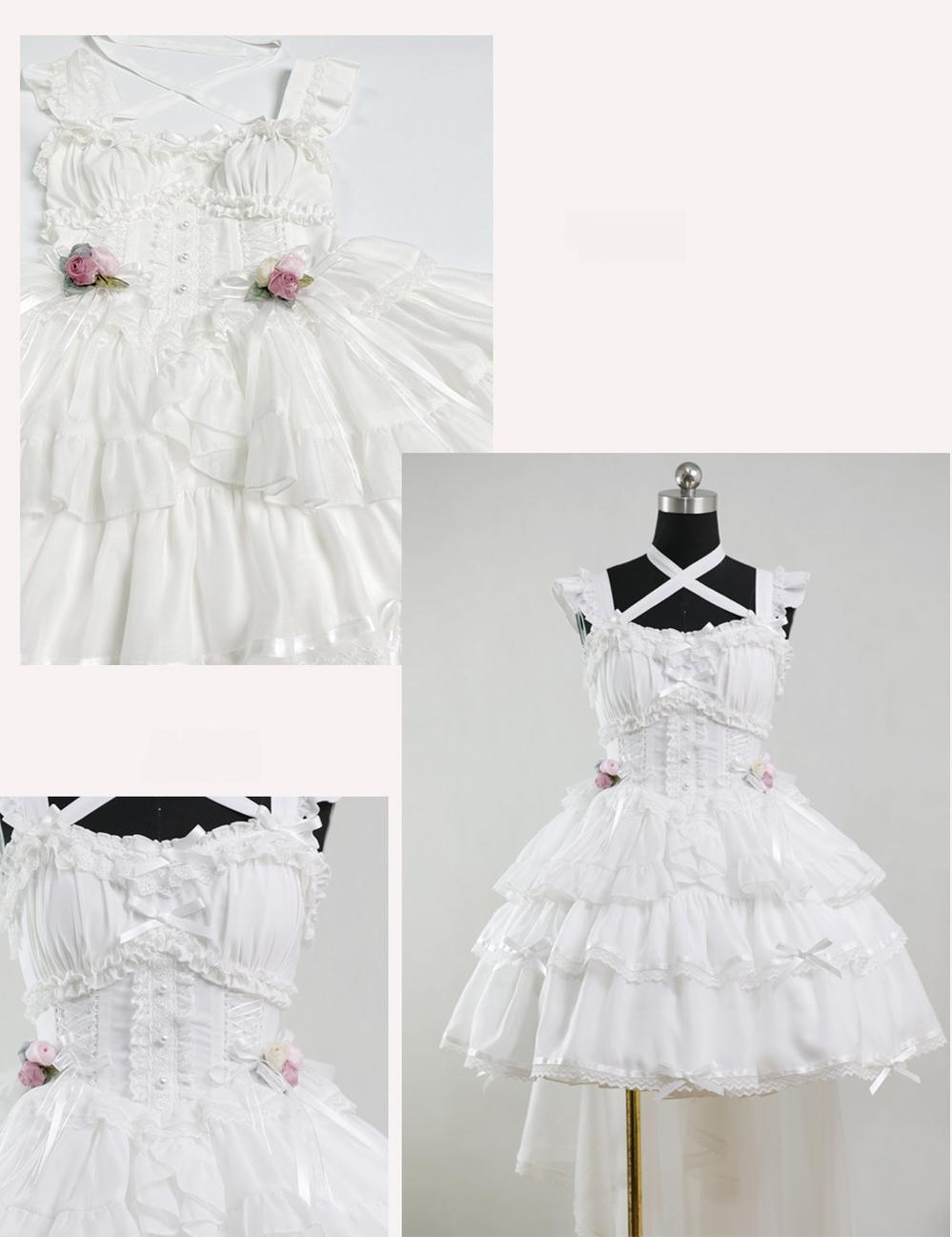Ballet Maiden - Classic Lolita Four-tiered Hem JSK Dress with Rose Details