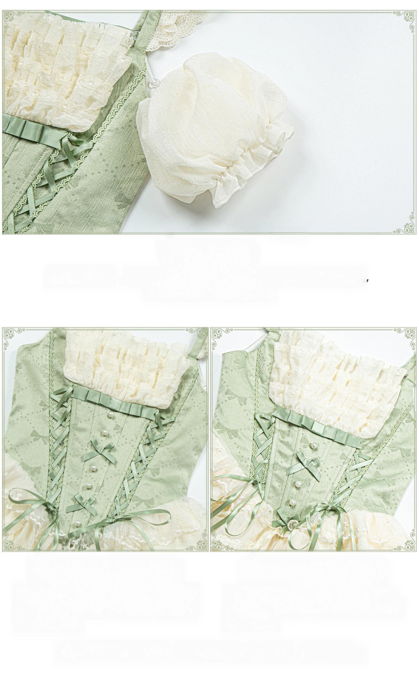 Unfailing - Classic Lolita Bow Jacquard Corset JSK Dress 45632:856705