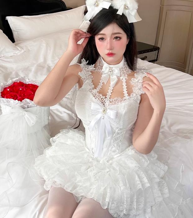 (BFM)Diamond Honey~Pure Love Commemoration~Wedding Lolita Dress Suit Lace Bridal SK   