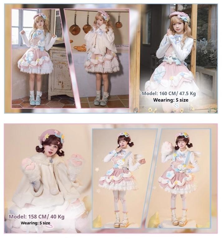 Mewroco~Lucky Star~Winter Sweet Lolita SK Kawaii Cat Ear Cape Suit 40052:650058