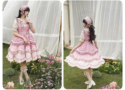 LittlePlum~Iukami Flower~Gradient Kawaii Lolita OP Dress Summer JSK   