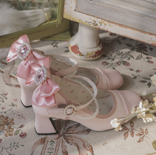 Pure Tea For Dream~Transatlantic Love Poem~Sweet Elegant Lolita  Mid-Heel Daily Shoes   