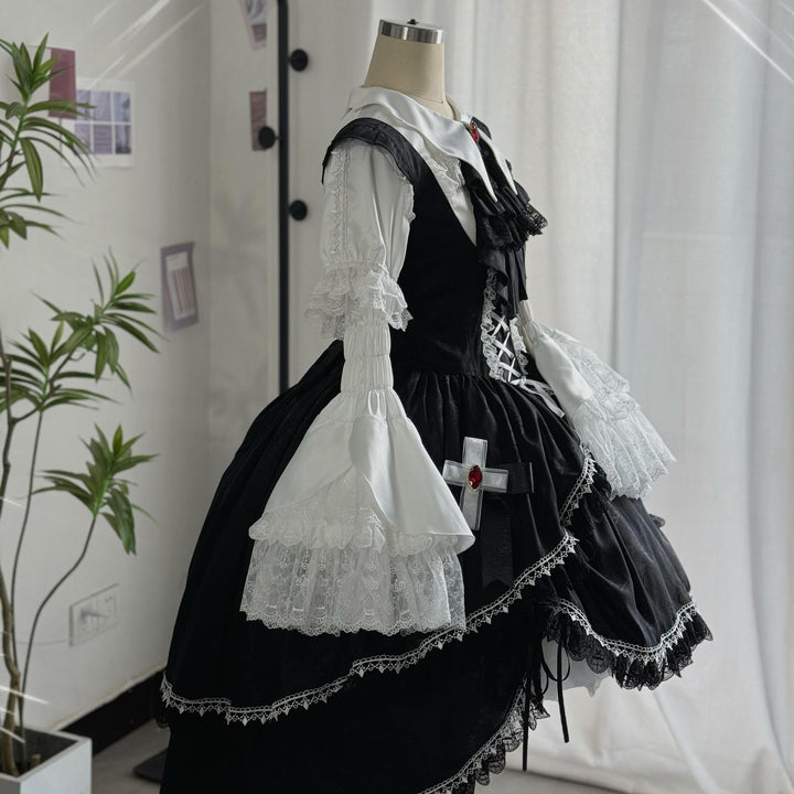 CastleToo~Night Rose~Elegant Ouji Lolita Suits With Lolita JSK And Shorts 39558:626932