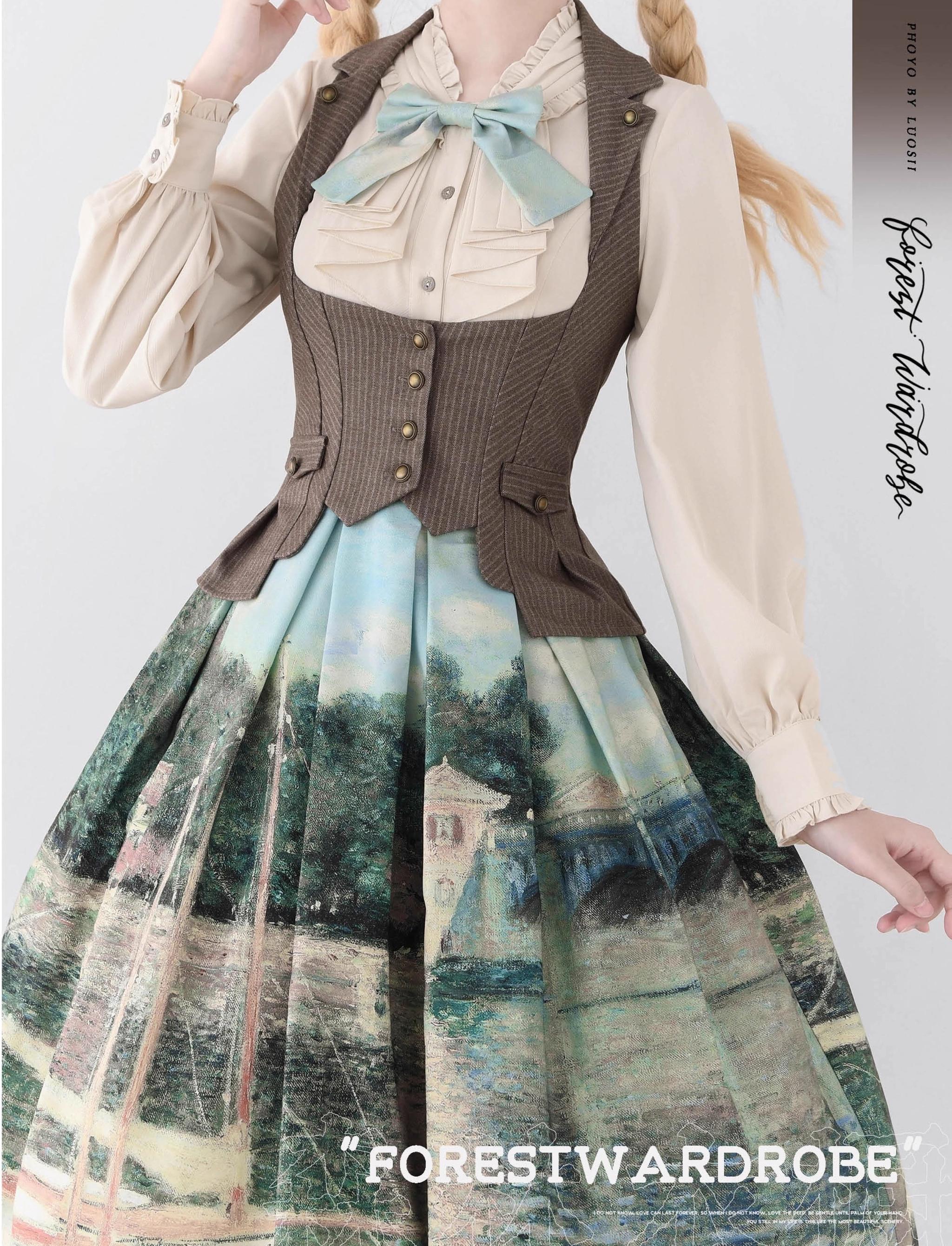 Forest Wardrobe - Forest Contract - Classic Lolita Striped Vest, Elastic Waist 43921:790171