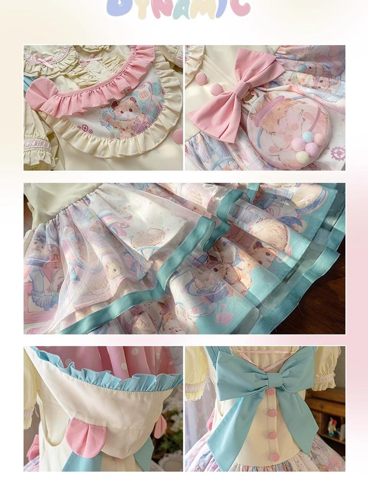 Mewroco~Sweet Lolita Dress Suit Salopette and Hoodied OP 41298:690686