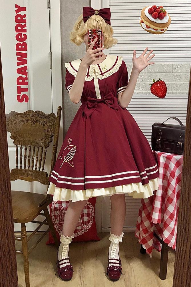 (BFM)Strawberry Witch~Summer Lolita Dress Sailor OP Daily Dress   