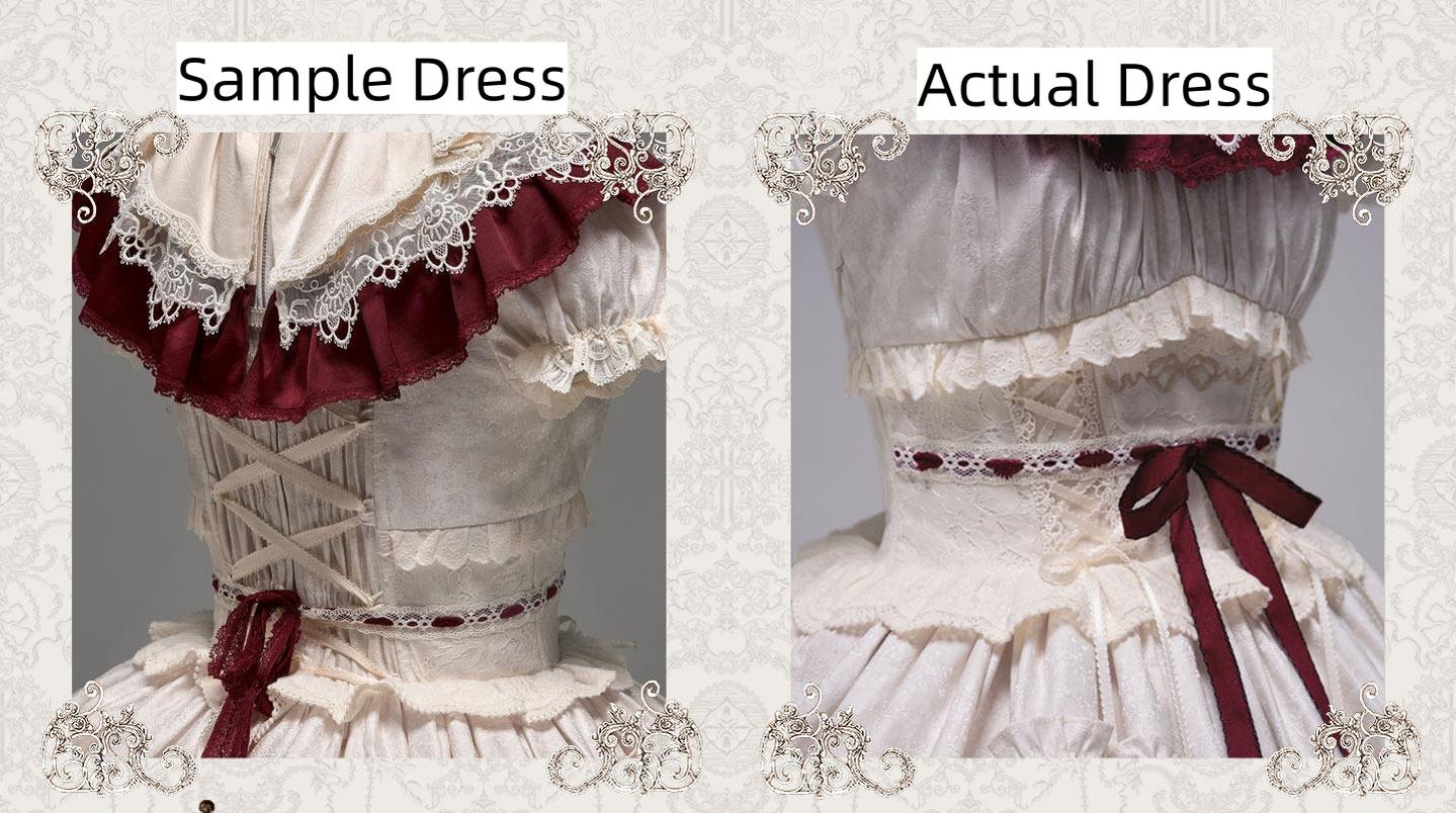 Clockwork Doll - Gothic Lolita Printed Dress, Lace & Bows 45186:839426