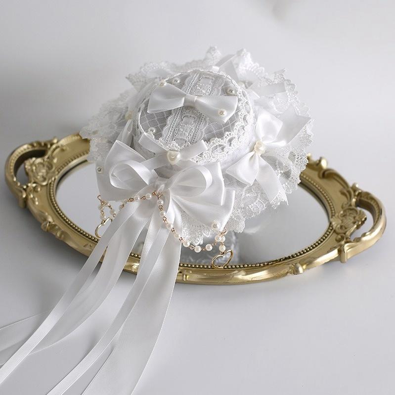Xiaogui - Classic Lolita Lace Headdress Pure White Lolita Head Accessory