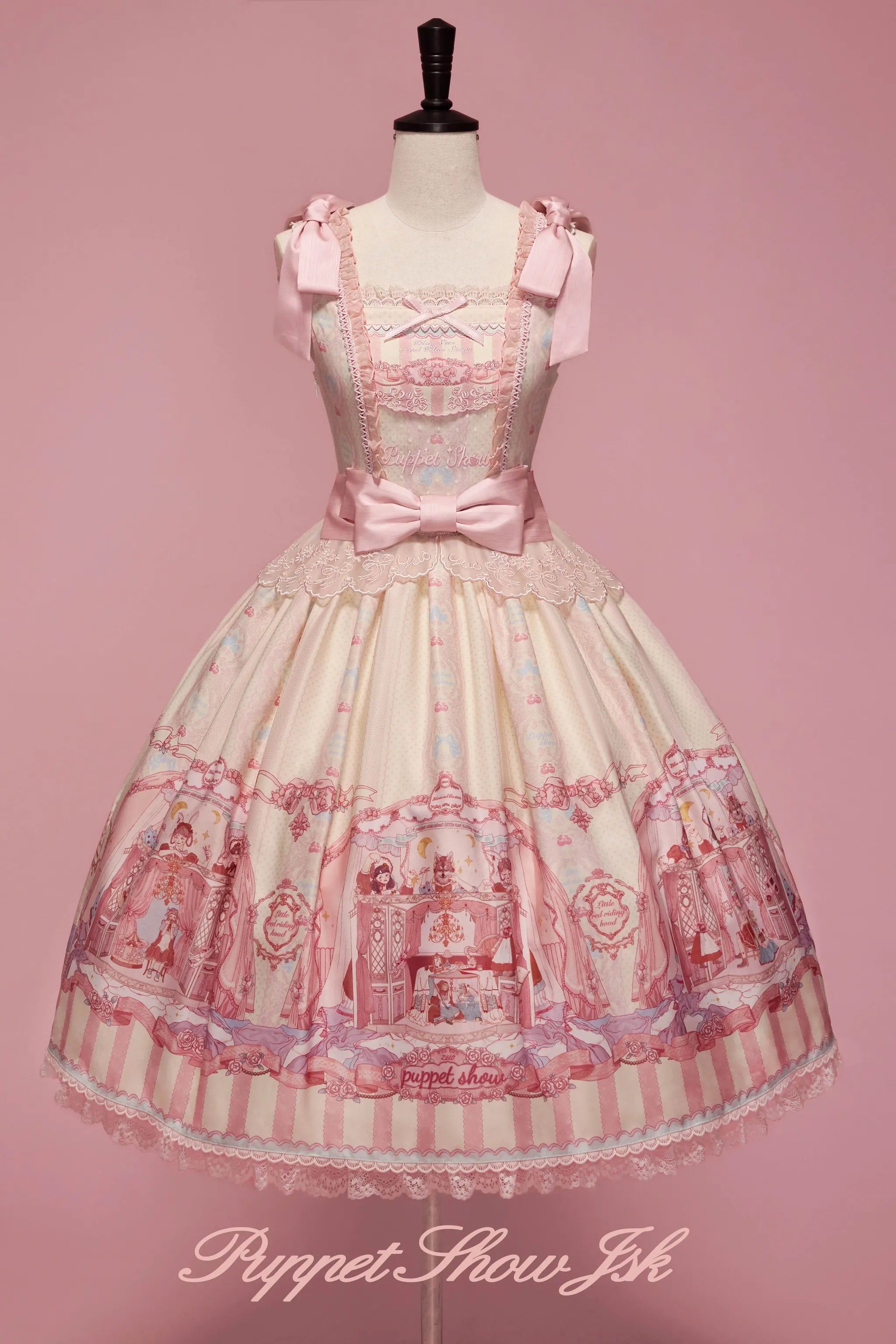 Puppet Show - Doll-like Lolita Embroidered Collar JSK, Puppet Show Print (2XL L M S XL) 45823:864716