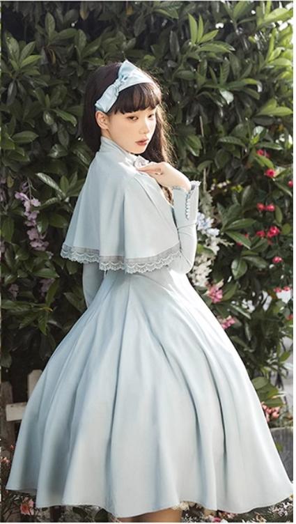 KINOKOKO~Aslan Blessings~Classic Lolita OP Seven-panel Slim Fit Dress with Cape