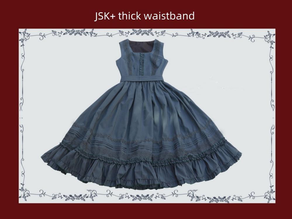 Tiny Garden~Nocturne Reminiscence~Elegant Lolita JSK Dress Multi-Wear Apron Dress Set   