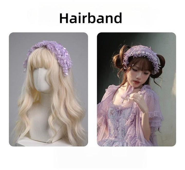 Urtto~Pea Squirrel~Country Lolita Purple JSK Dress with Tulle Cardigan