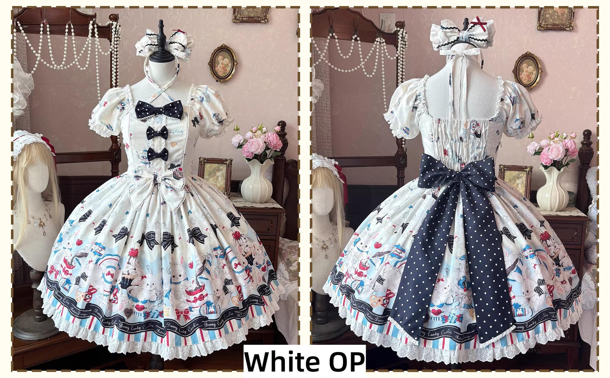 Myth Rabbit Tea Party - Sweet Lolita Dress Set, Bunny Print JSK 44460:809442