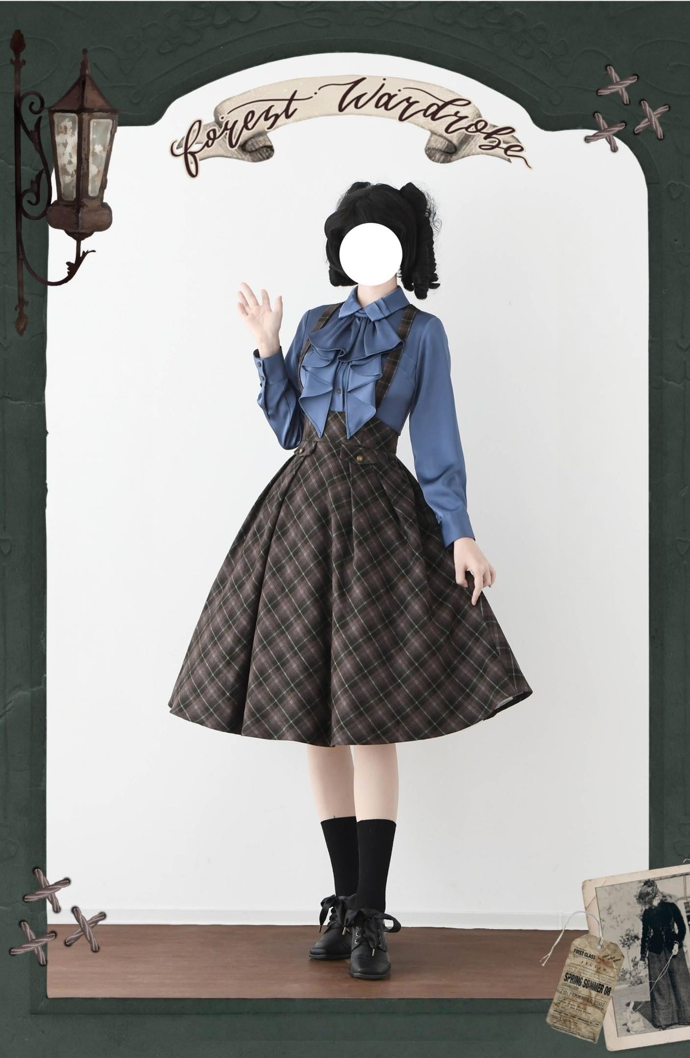 Forest Wardrobe - Forest Dew - Elegant Lolita Slim Fit Shirt, Detachable Jabot 44189:798266