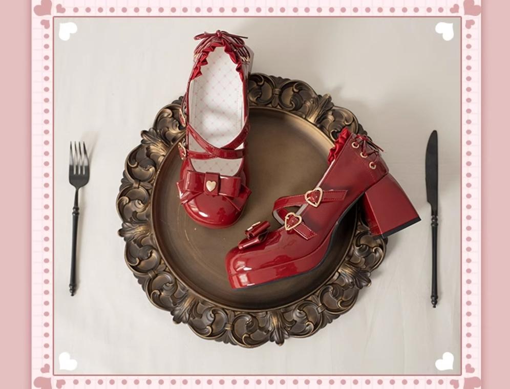 Milk Bun Bunny~Sweet Lolita High Heel Bow Princess Lolita Shoes