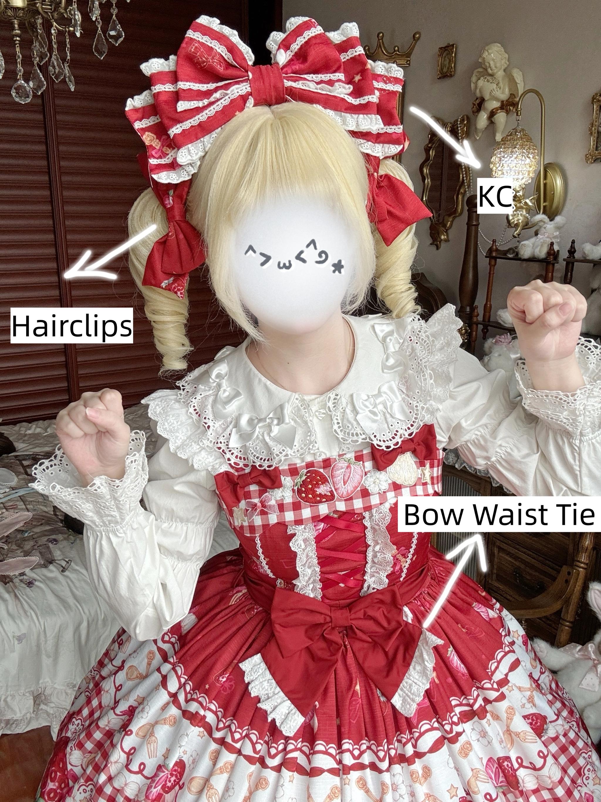 Plaid Strawberry Jam - Sweet Lolita Strawberry Printed JSK Dress (L M S) 45545:853155