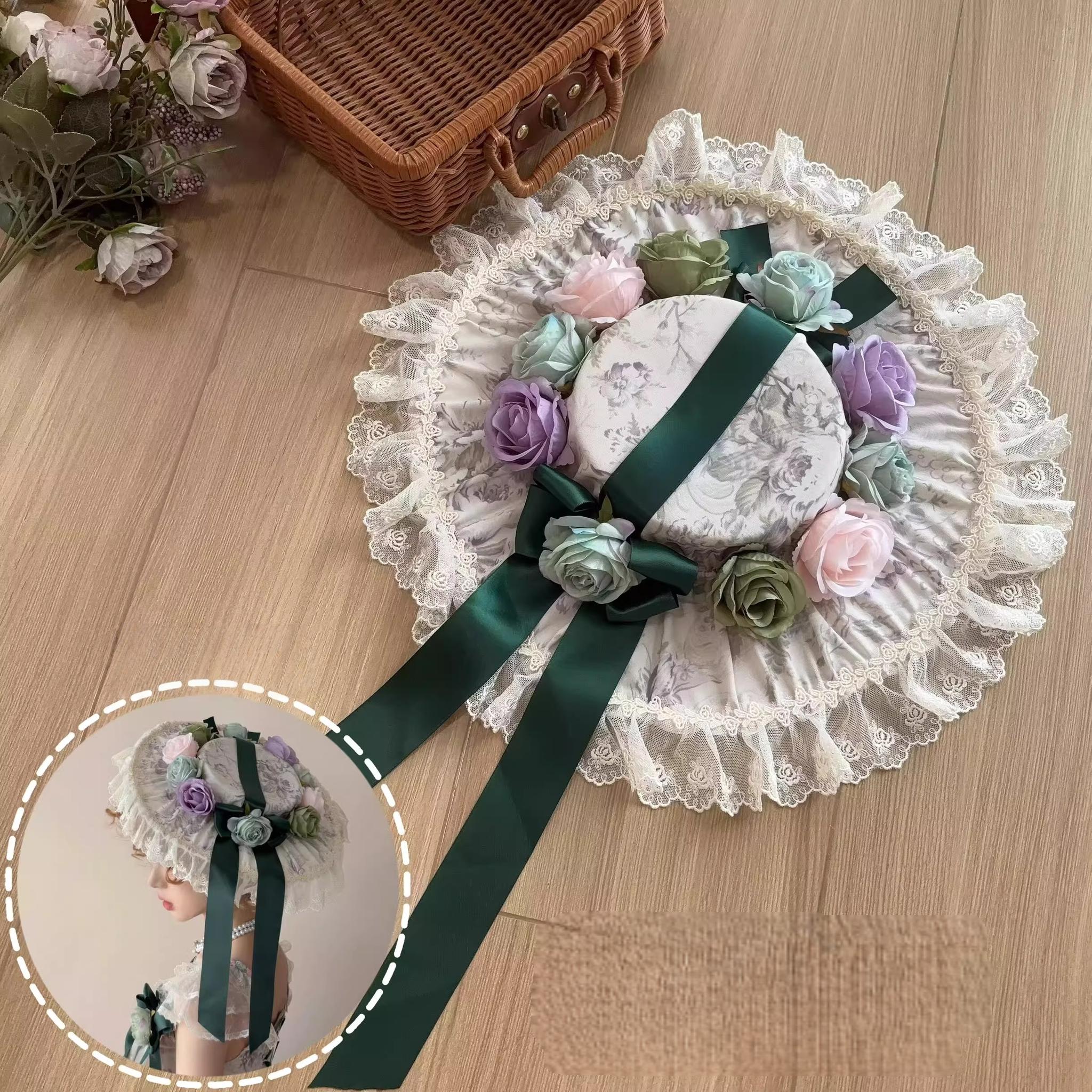 Dolota Flower Wall - Classic Lolita Floral OP Dress, Open Shoulder (L M S XL) 44485:811271