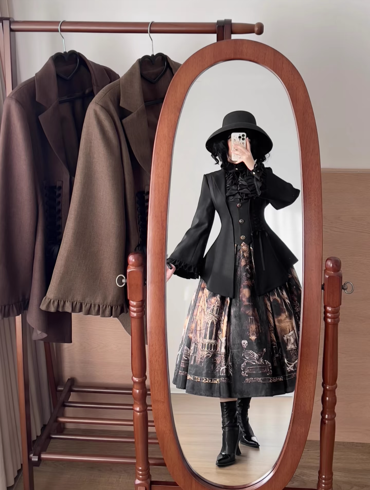 Pemberley Manor - Classic Lolita Slim Fit Coat, Notched Lapel Collar 45971:869966