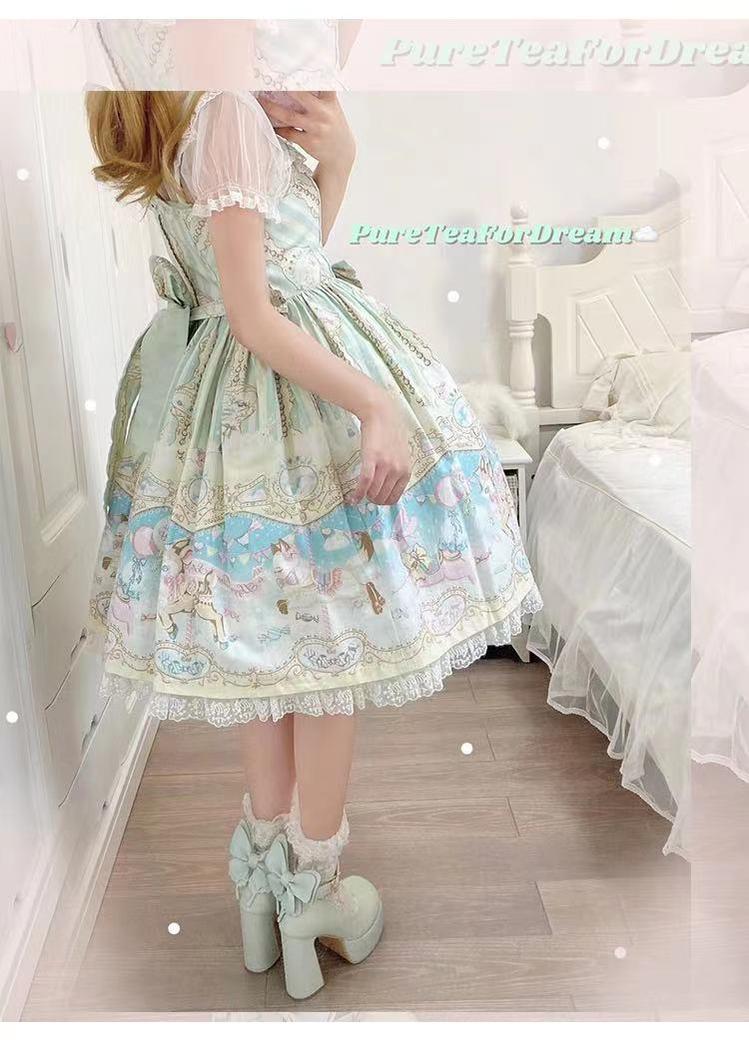 Pure Tea For Dream~Untouchable Butterfly~Elegant Lolita Heels Lolita Shoes PU Shining Platform 32642:388818