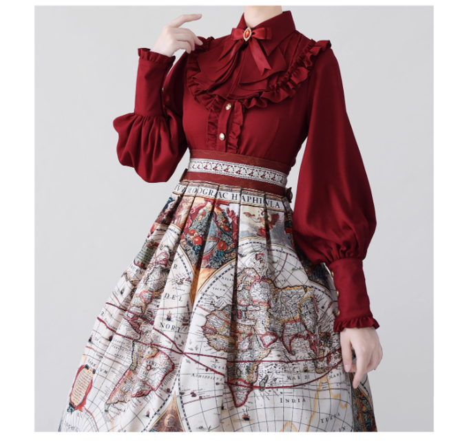Time Memory - Elegant Lolita Slim Fit Mutton Sleeve Blouse 16422:216490