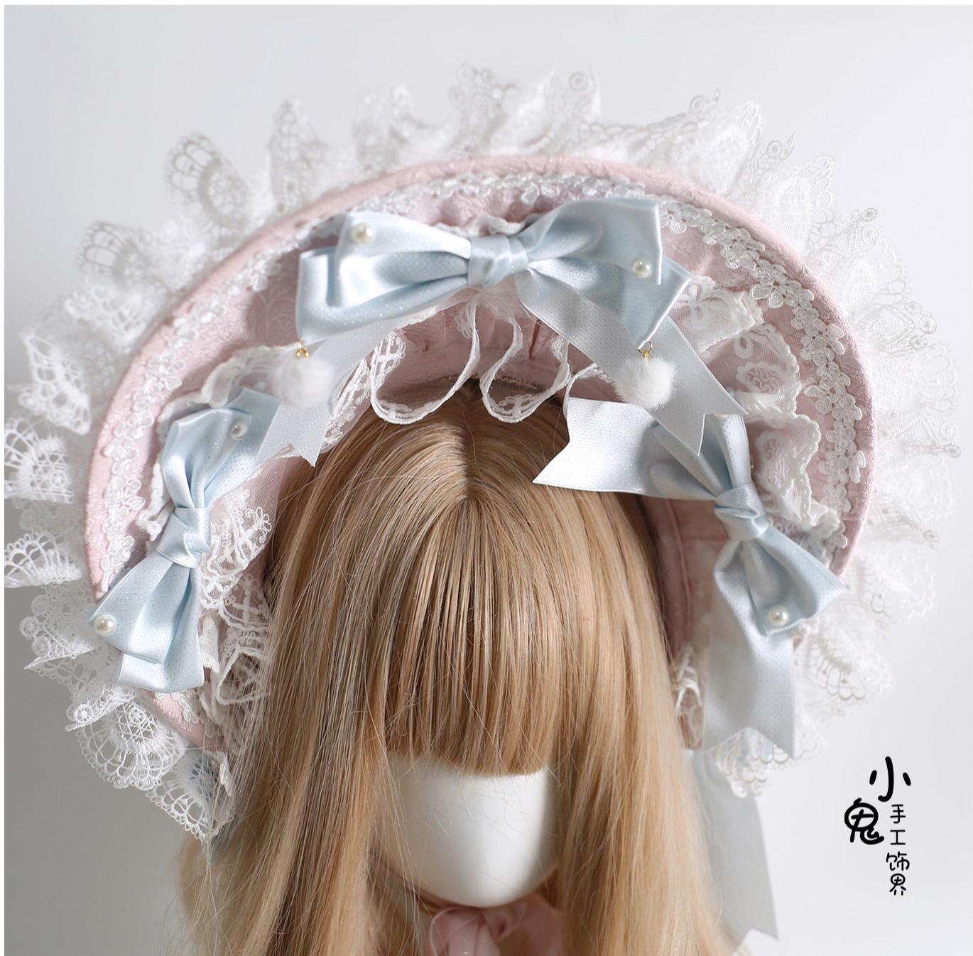 Lolita Headdress, Bunny Ear KC, Embroidered Lace