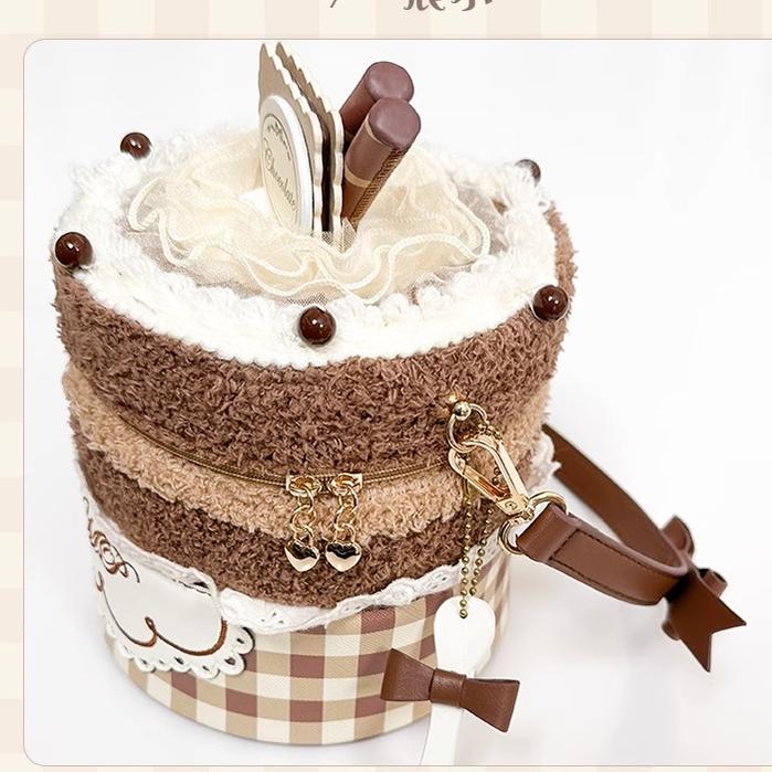 Flower and Pearl Box~Chocolate Cake~Kawaii Lolita Chocolate Cake Bag paper cupcake bags (black chocolate theme)  