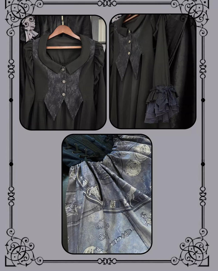 Susin Lolita~Star Disk~Gothic Lolita Dress Elegant OP Dress and Coat 40980:682852