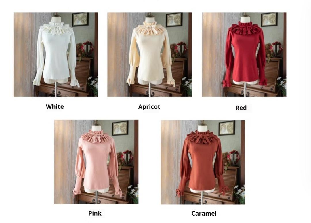Miaoplus~Sweet Lolita Knit Sweater Long Sleeve Winter Lolita Top 40256:654346