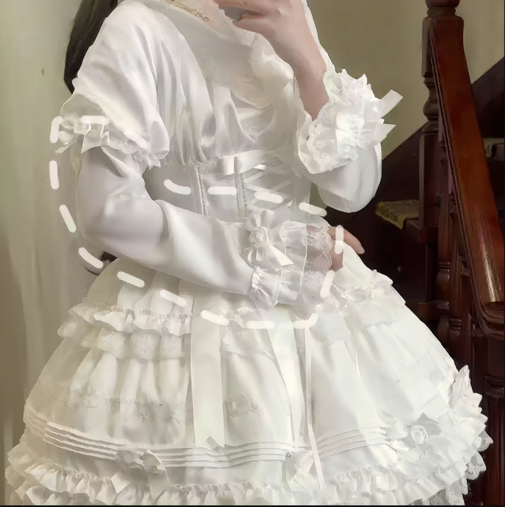 Uncle Wall Original~Stacked Black Currant~Gothic Lolita OP Dark Adjustable Lolita Dress (L M S) 39928:764576