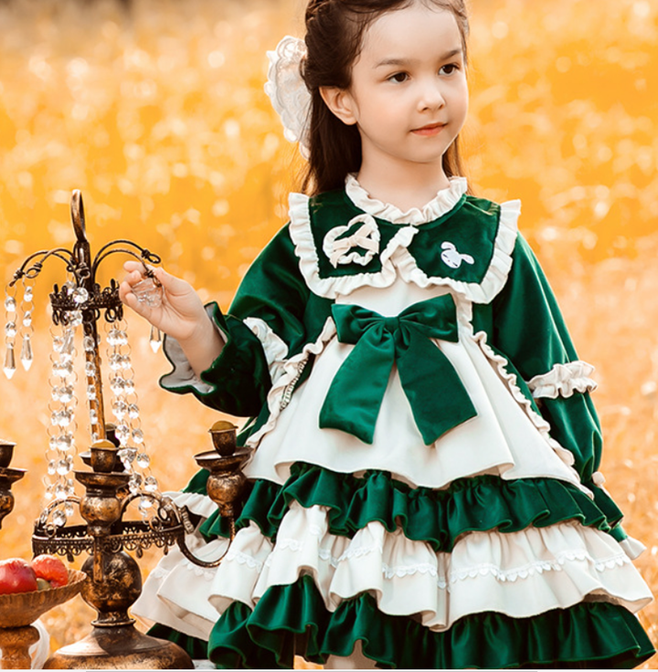 Kid Lolita Winter Princess Veklvet  Dress   