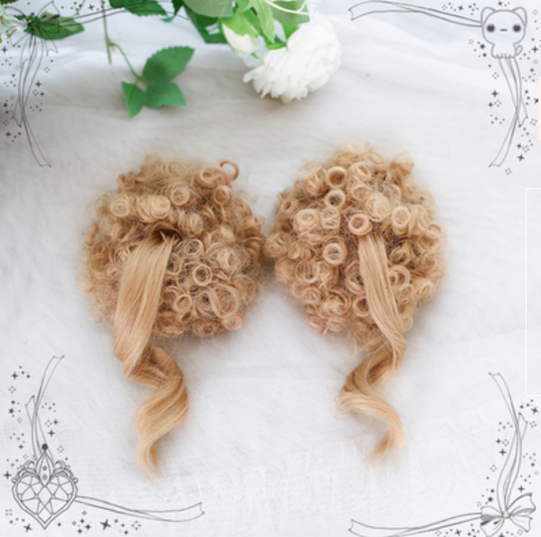 Dalao Home~Lodo~Natural Irregular Short Curly Wig lodo moonlight linen white tung flower cluster- 1 pair  