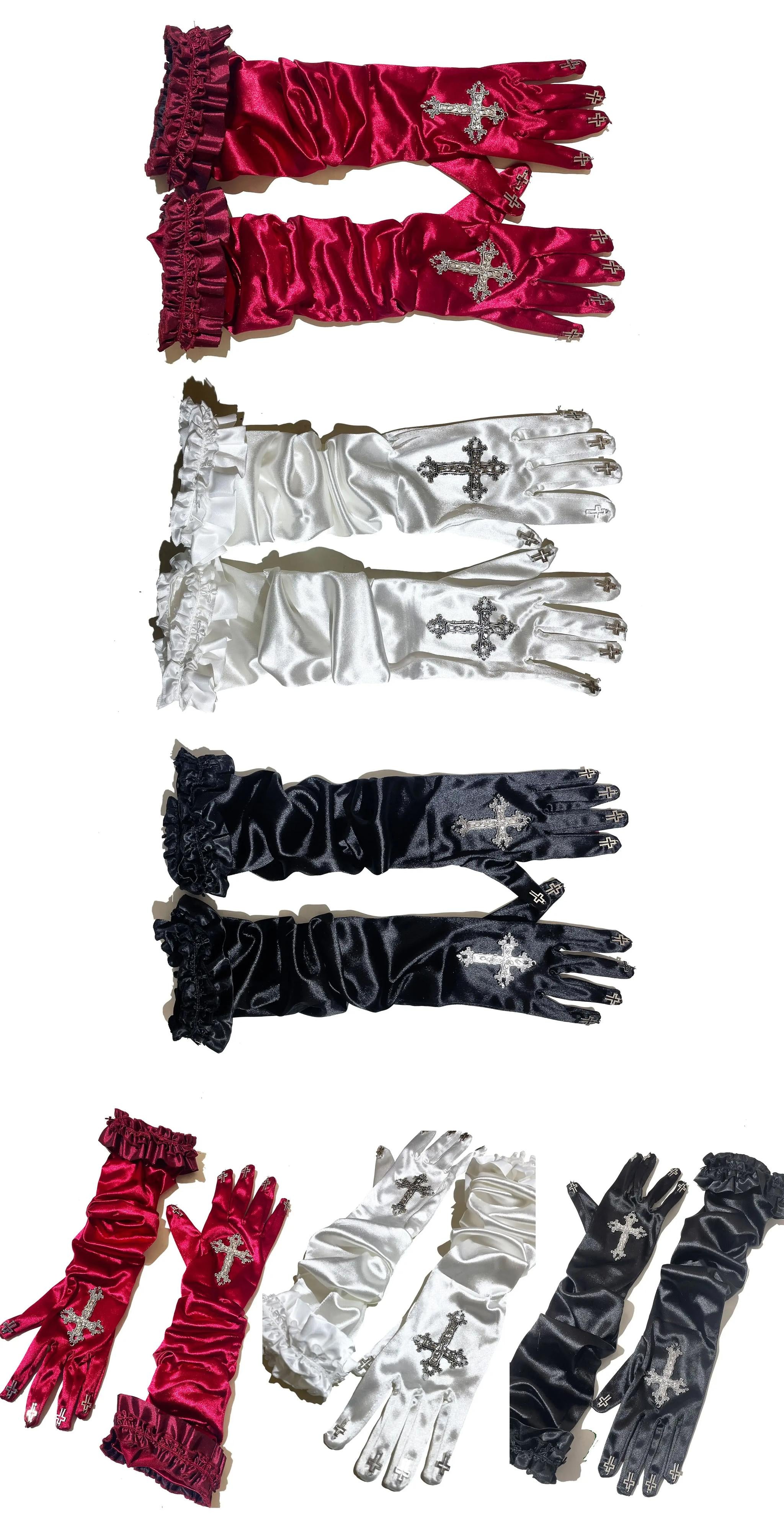 Lace Cross - Gothic Lolita BNT, 3D Cross Decorated Gloves 44544:812055